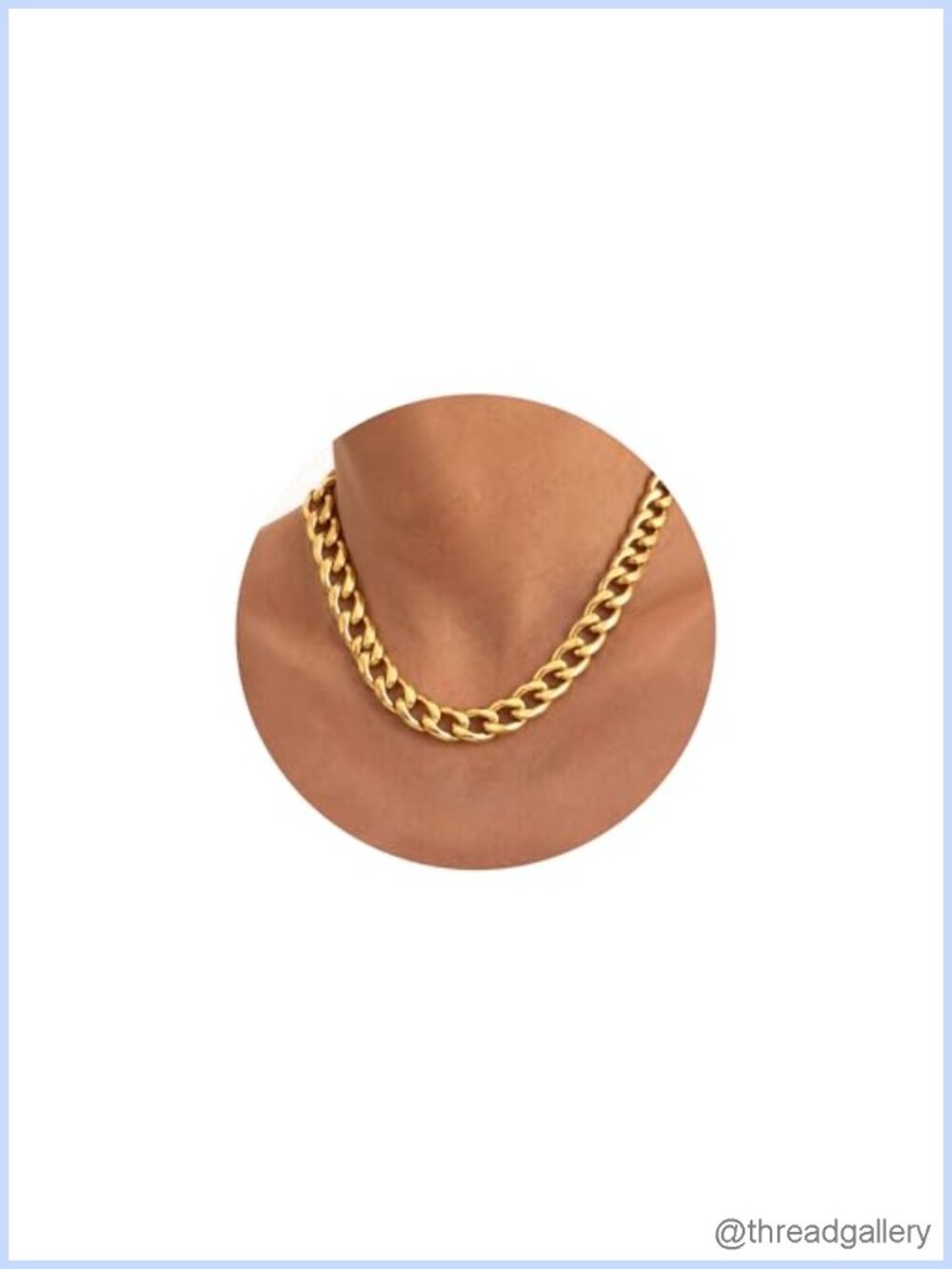 18K Gold Plated Cuban Link Chain Necklace Stainless Steel Hip Hop